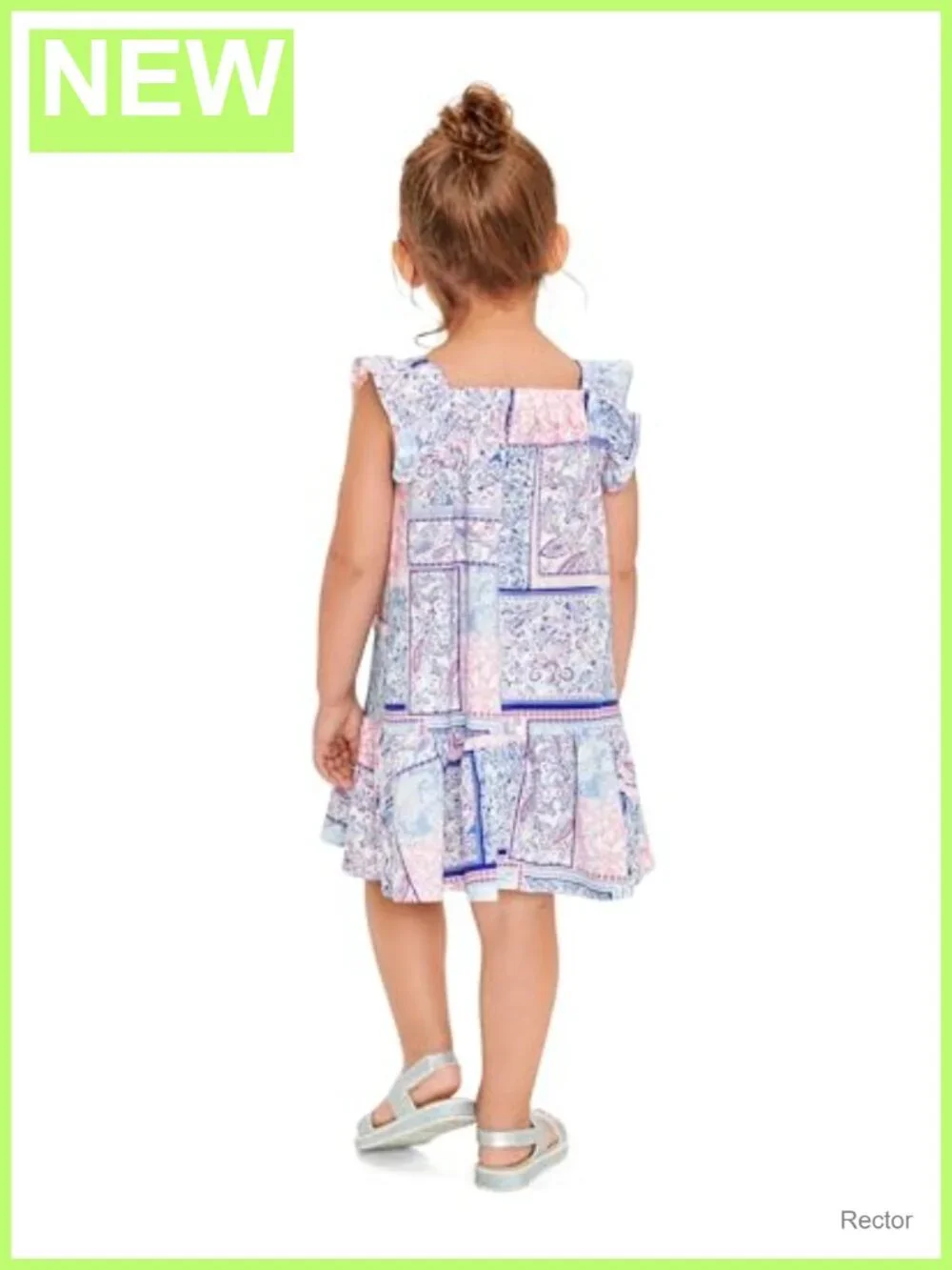 Toddler Girls Tiered Ruffle Sleeve Dress – Casual Pullover Paisley